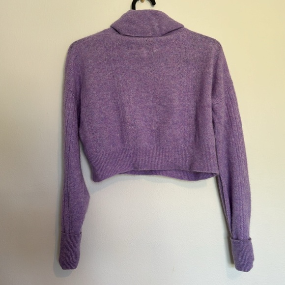 Industry Lilac Purple Cropped Turtleneck Sweater XS - Picture 3 of 5